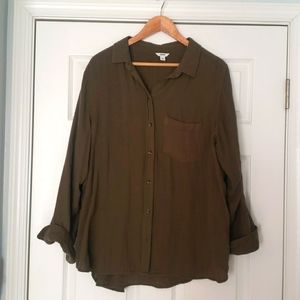 Sonoma Crinkle Cotton Button Up Shirt